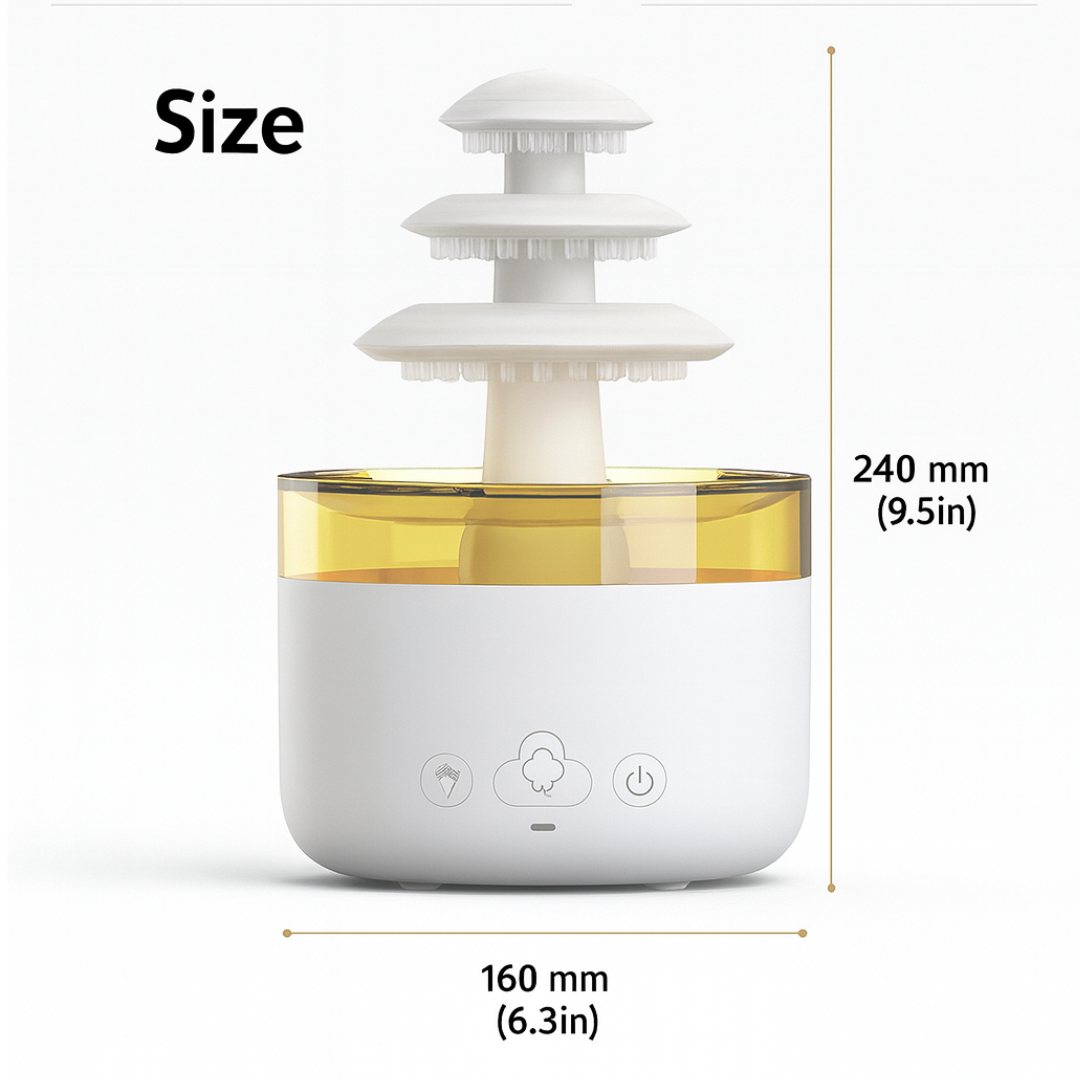 Humidificador relajante sonido lluvia